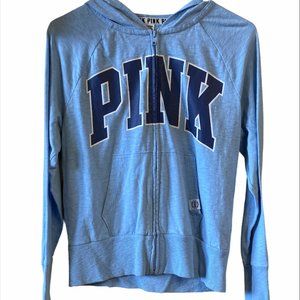 PINK Light Blue Zip-Up Hoodie